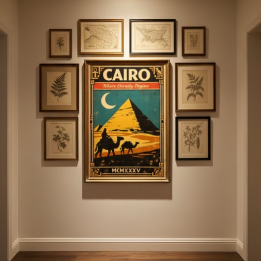 Kairo Vintage Reiseplakat – Retro Ägypten Pyramide Poster