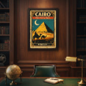 Kairo Vintage Reiseplakat – Retro Ägypten Pyramide Poster