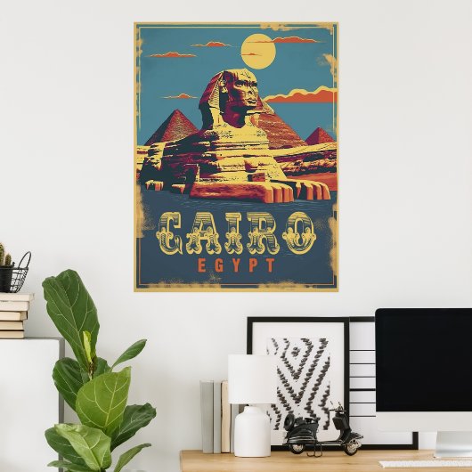 Kairo: Vintage Sphinx Poster (Heimbüro)
