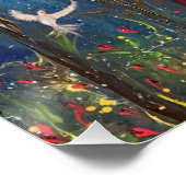 Kairos Frau und Einhorn im Forest Fantasy Poster (Ecke)