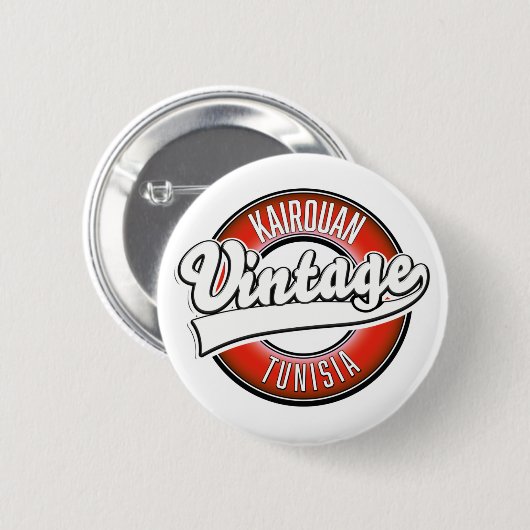 Kairouan tunisia Vintages Logo Button (Vorne & Hinten)