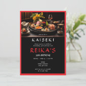 Kaiseki Private Koch Japanischer Milestone Geburts Einladung (Stehend Vorderseite)
