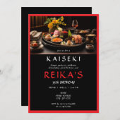 Kaiseki Private Koch Japanischer Milestone Geburts Einladung (Vorne/Hinten)