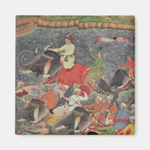 Kaiser Akbar, das den Fluss den Ganges kreuzt Magnet