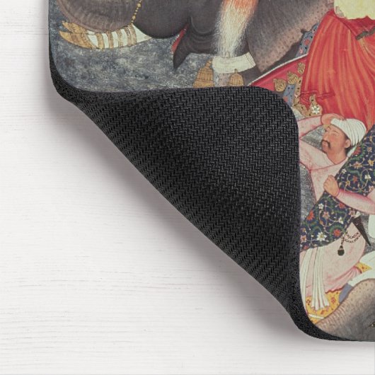 Kaiser Akbar, das den Fluss den Ganges kreuzt Mousepad (Ecke)