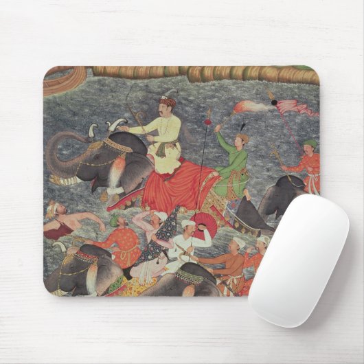 Kaiser Akbar, das den Fluss den Ganges kreuzt Mousepad (Mit Mouse)