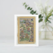 Kaiser Akbar (r.1556-1605) in der Schlacht von Sam Postkarte (Stehend Vorderseite)