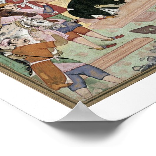 Kaiser Akbar (r.1556-1605), Prüfung des Gebäudes Poster (Ecke)