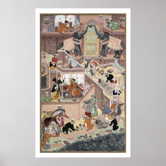 Kaiser Akbar (r.1556-1605), Prüfung des Gebäudes Poster (Vorne)