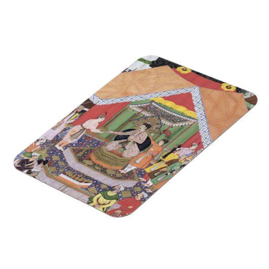 Kaiser Akbar (r.1556-1605) unterhalten von seinen Magnet (Linke Seite)