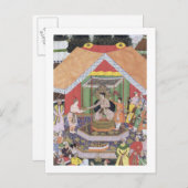 Kaiser Akbar (r.1556-1605) unterhalten von seinen Postkarte (Vorne/Hinten)