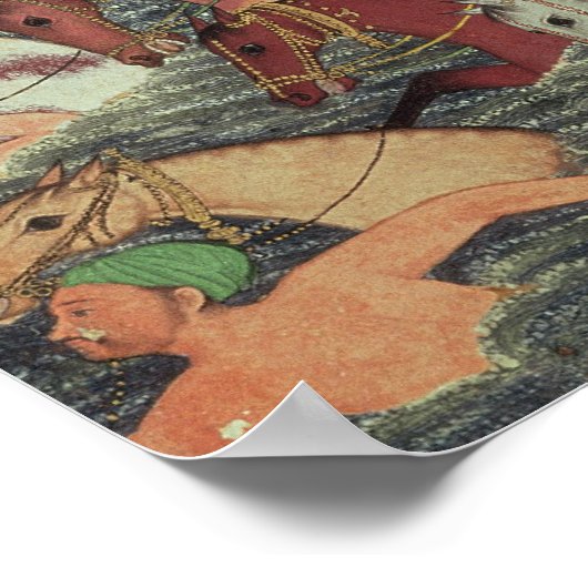 Kaiser Akbar überquert den Ganges Poster (Ecke)