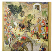 Kaiser Akbars triumphierender Eintritt in Surat, Fliese (Vorderseite)