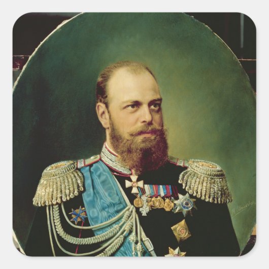 Kaiser Alexander III Quadratischer Aufkleber (Vorderseite)