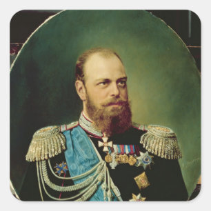 Kaiser Alexander III Quadratischer Aufkleber