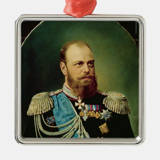 Kaiser Alexander III Silbernes Ornament (Vorne)