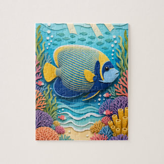 Kaiser-Anglerfisch-Korallenriff-Jigsaw aus ausgesc Puzzle