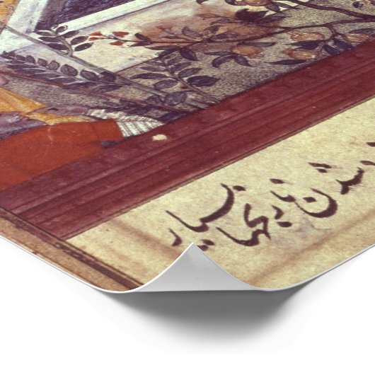 Kaiser Babur und sein Architektenplan Poster (Ecke)