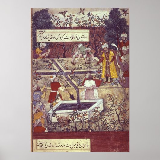 Kaiser Babur und sein Architektenplan Poster (Vorne)
