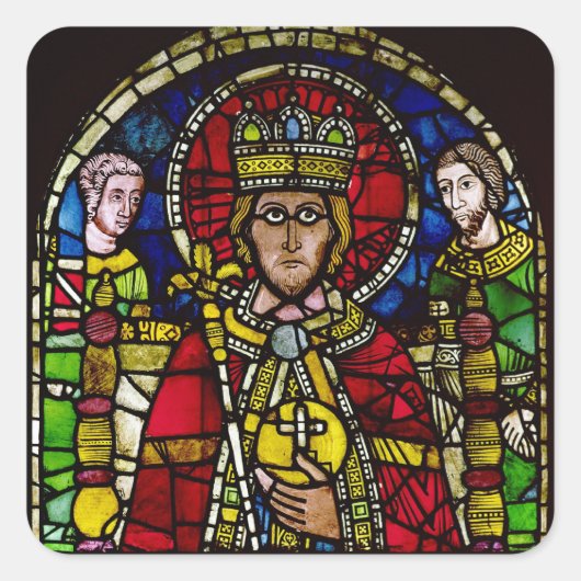 Kaiser Charlemagne Quadratischer Aufkleber (Vorderseite)