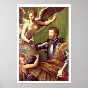 Kaiser Charles V (1500-58) die Welt, c empfangend Poster