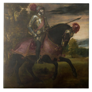 Kaiser Charles V. auf Horseback (von Tizian) Fliese