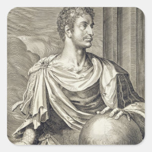 Kaiser D. Octavius Augustus (ANZEIGE 63 BC - 14) Quadratischer Aufkleber