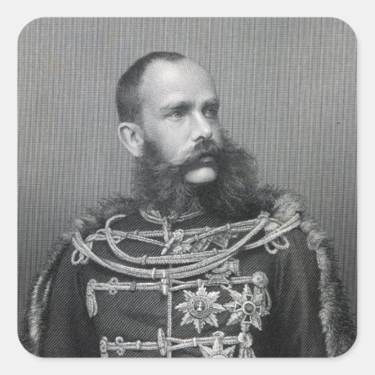 Kaiser Franz Joseph I. von Österreich Quadratischer Aufkleber (Vorderseite)