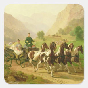 Kaiser Franz Joseph I. von Österreich Quadratischer Aufkleber