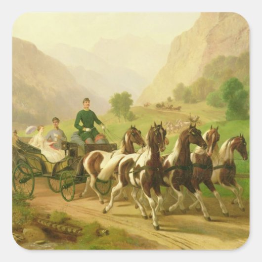 Kaiser Franz Joseph I. von Österreich Quadratischer Aufkleber (Vorderseite)