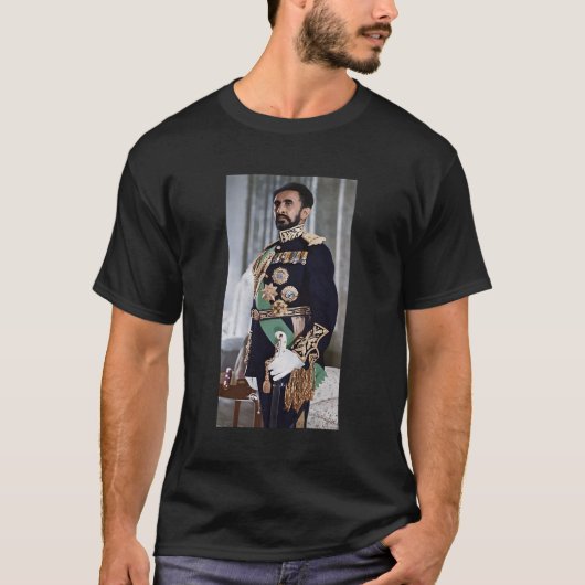 Kaiser Haile Selassie äthiopischer Kaiser Selassie T-Shirt (Vorderseite)