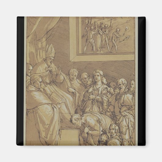 Kaiser Henri IV am Fuße von Papst Gregory Magnet (Vorne)