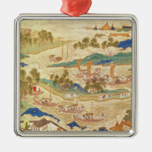 Kaiser Hui Tsung, das durchbohrte Steine Silbernes Ornament