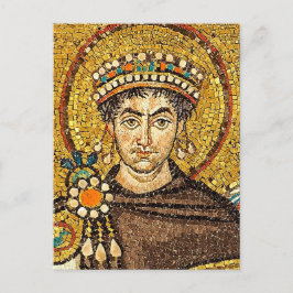 Kaiser Justinian Byzantinisches Mosaiksymbol Postkarte