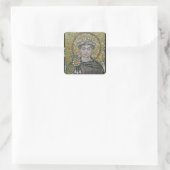Kaiser Justinian I. c.547 AD Quadratischer Aufkleber (Tasche)