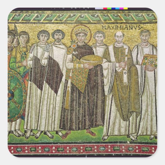 Kaiser Justinian I Quadratischer Aufkleber (Vorderseite)