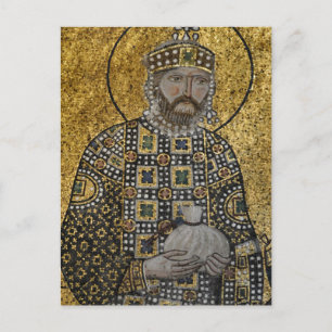 Kaiser Konstantine IX Byzantinisches Mosaiksymbol Postkarte