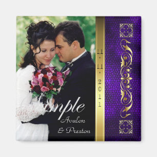 Kaiser-lila Foto-Save the Date Magnet
