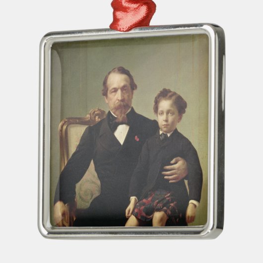 Kaiser Louis-Napoleon Bonaparte und sein Sohn Silbernes Ornament (Links)