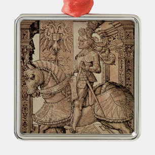 Kaiser Maximilian I ein Pferd, 1518 reiten Silbernes Ornament