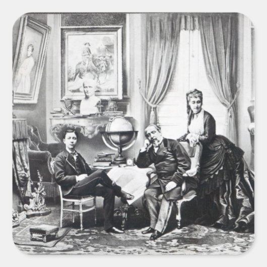 Kaiser Napoleon III Quadratischer Aufkleber (Vorderseite)