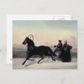 Kaiser Nicholas I. Fahren im Schlitten Postkarte (Vorne/Hinten)