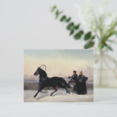 Kaiser Nicholas I. Fahren im Schlitten Postkarte (Stehend Vorderseite)