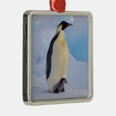 Kaiser Penguin | Aptenodytes Silbernes Ornament (Rechts)