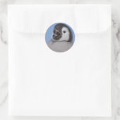 Kaiser Penguin Chick Runder Aufkleber (Tasche)