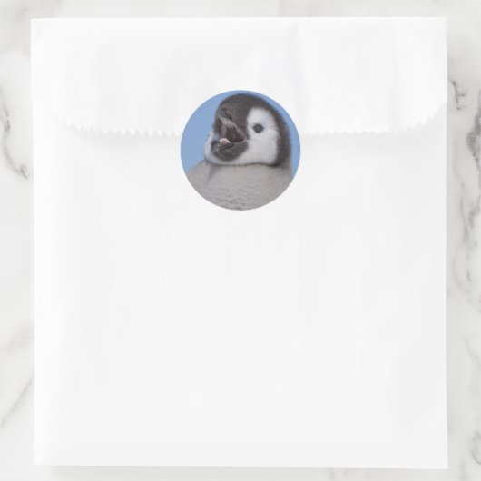 Kaiser Penguin Chick Runder Aufkleber (Tasche)