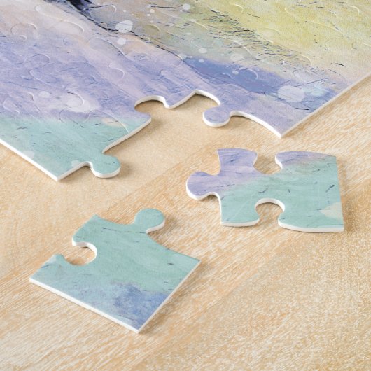 Kaiser Penguin mit Babykick Wasserfarbe Puzzle (Seite)