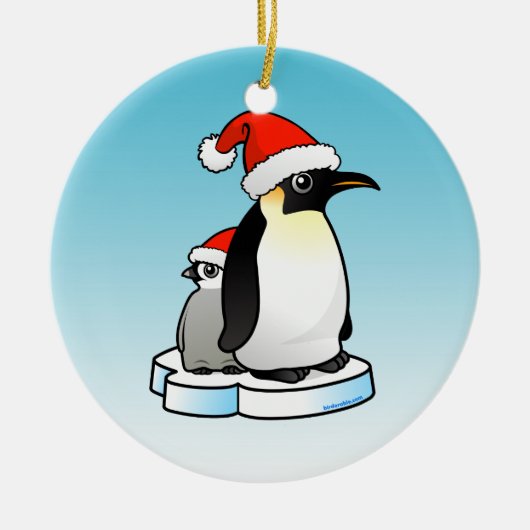 Kaiser Penguin Weihnachten Keramik Ornament (Vorne)