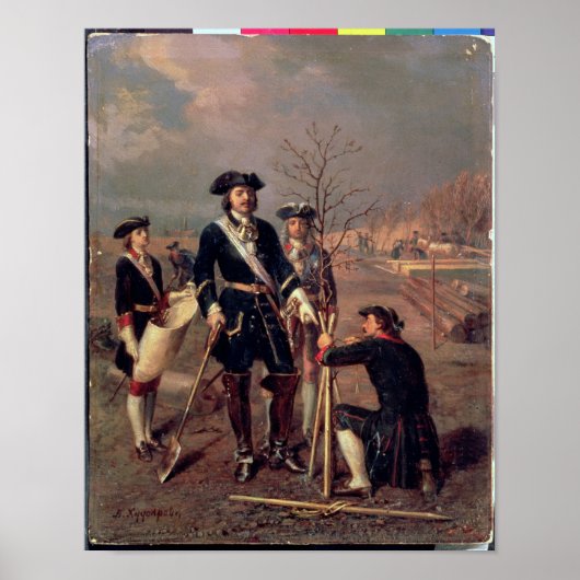 Kaiser Peter der Große bei der Arbeit Poster (Vorne)