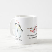 Kaiser Pinguin Couple in der Liebe Kaffeetasse (Vorderseite Links)